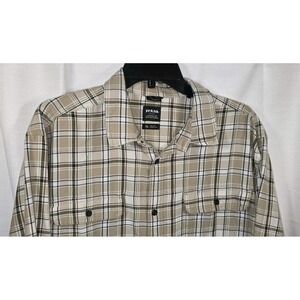 PrAna Flannel Shirt Plaid Brown Mens X-Large‎